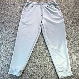 RBX Men's L Gray Jogger Pants Drawstring Elastic Waist Zip Pocket Pockets